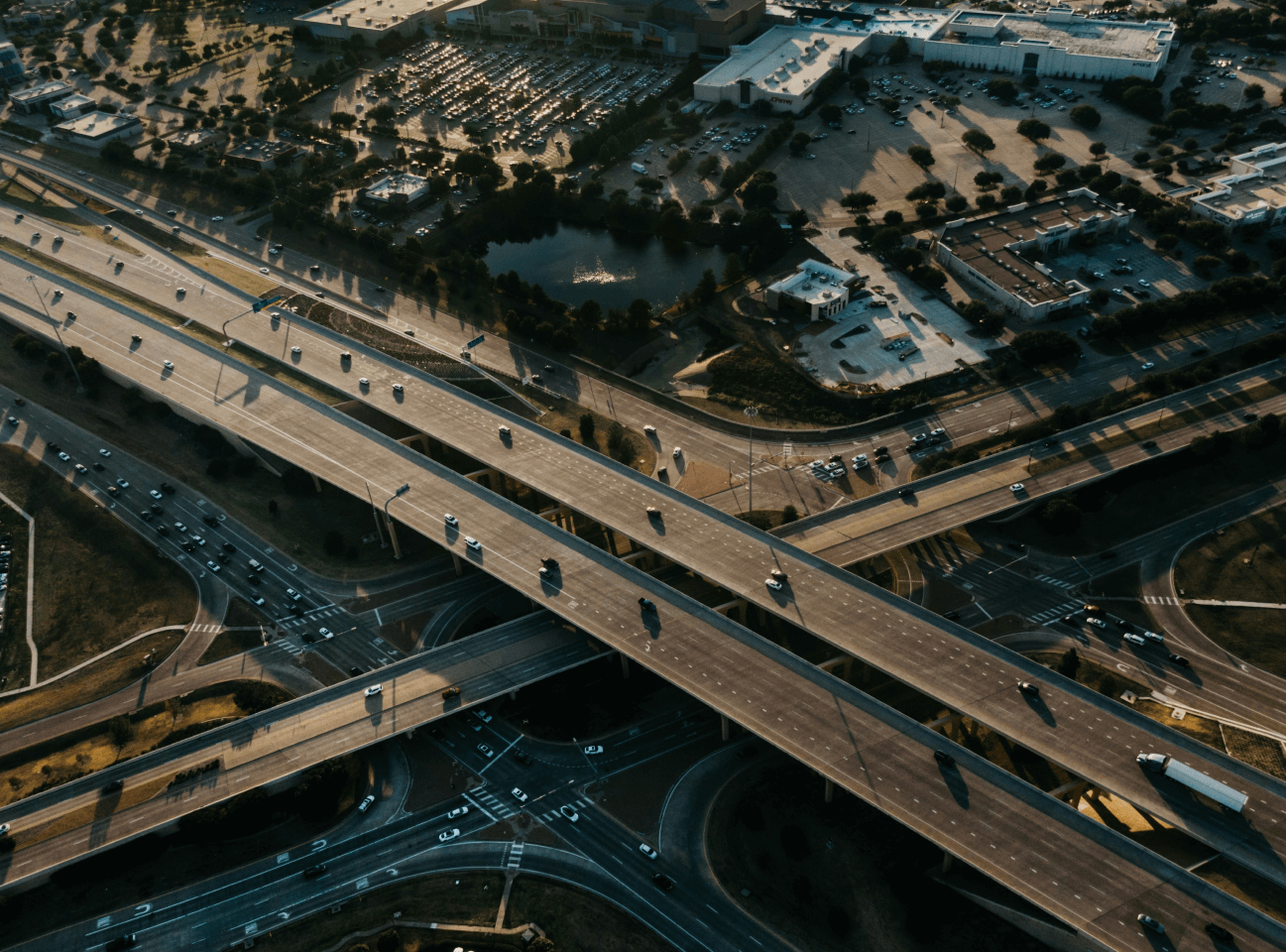 motorway road network from above