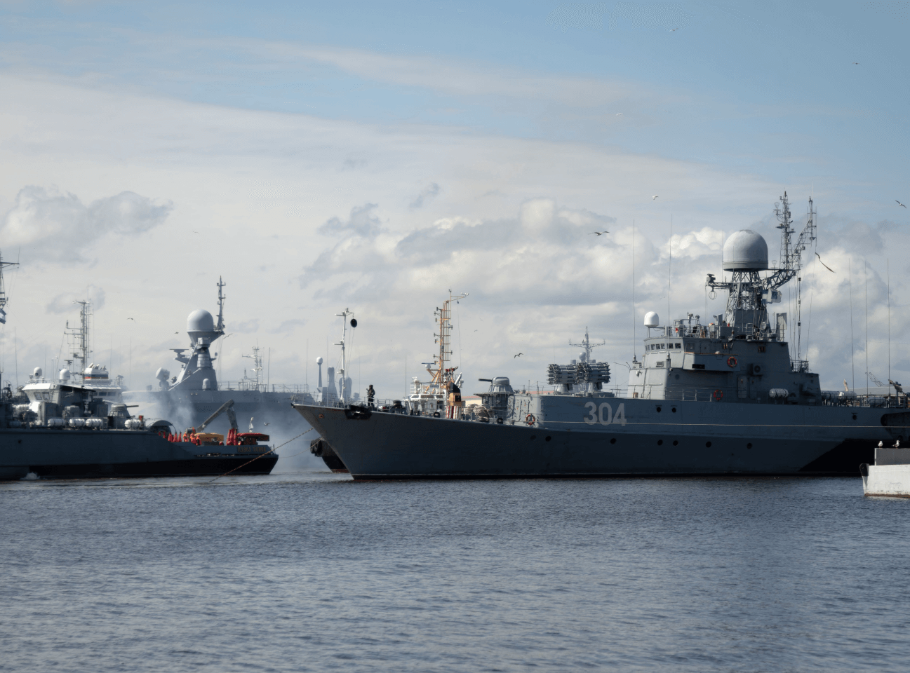 large ships docking in a harbour
